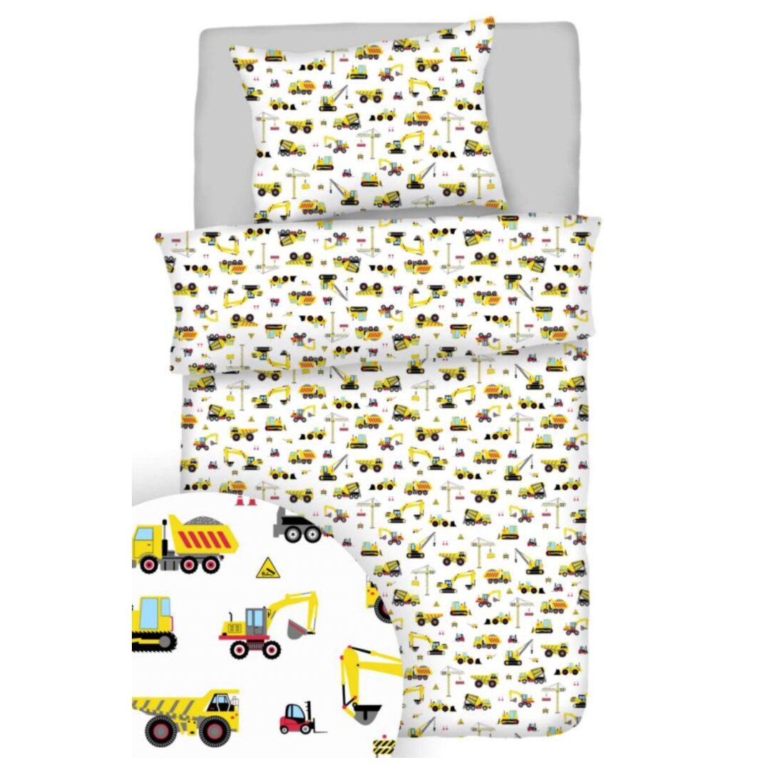 Povlečení bavlněné dětské Stavební stroje TiaHome