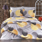 Povlečení bavlněné Žluté kruhy 200x140cm+90x70cm TiaHome